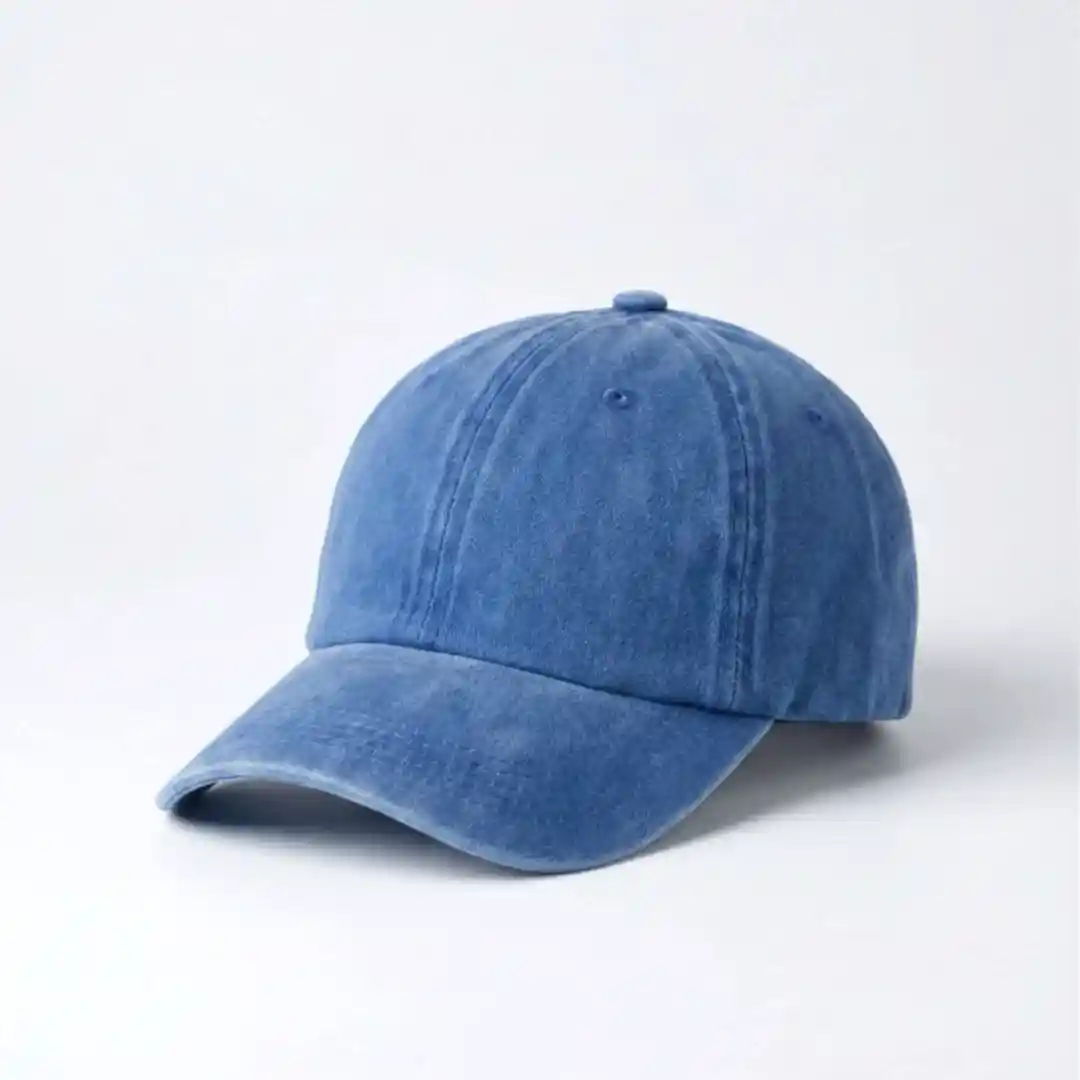 Mavi Yıkamalı Gabardin Şapka