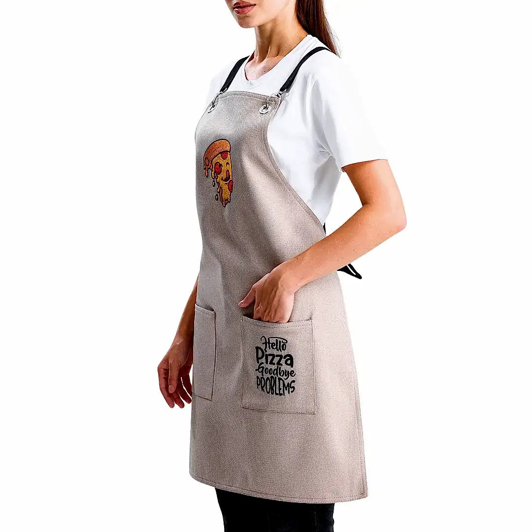Hazır Nakışlı Önlükler - Pizza Kum Beji