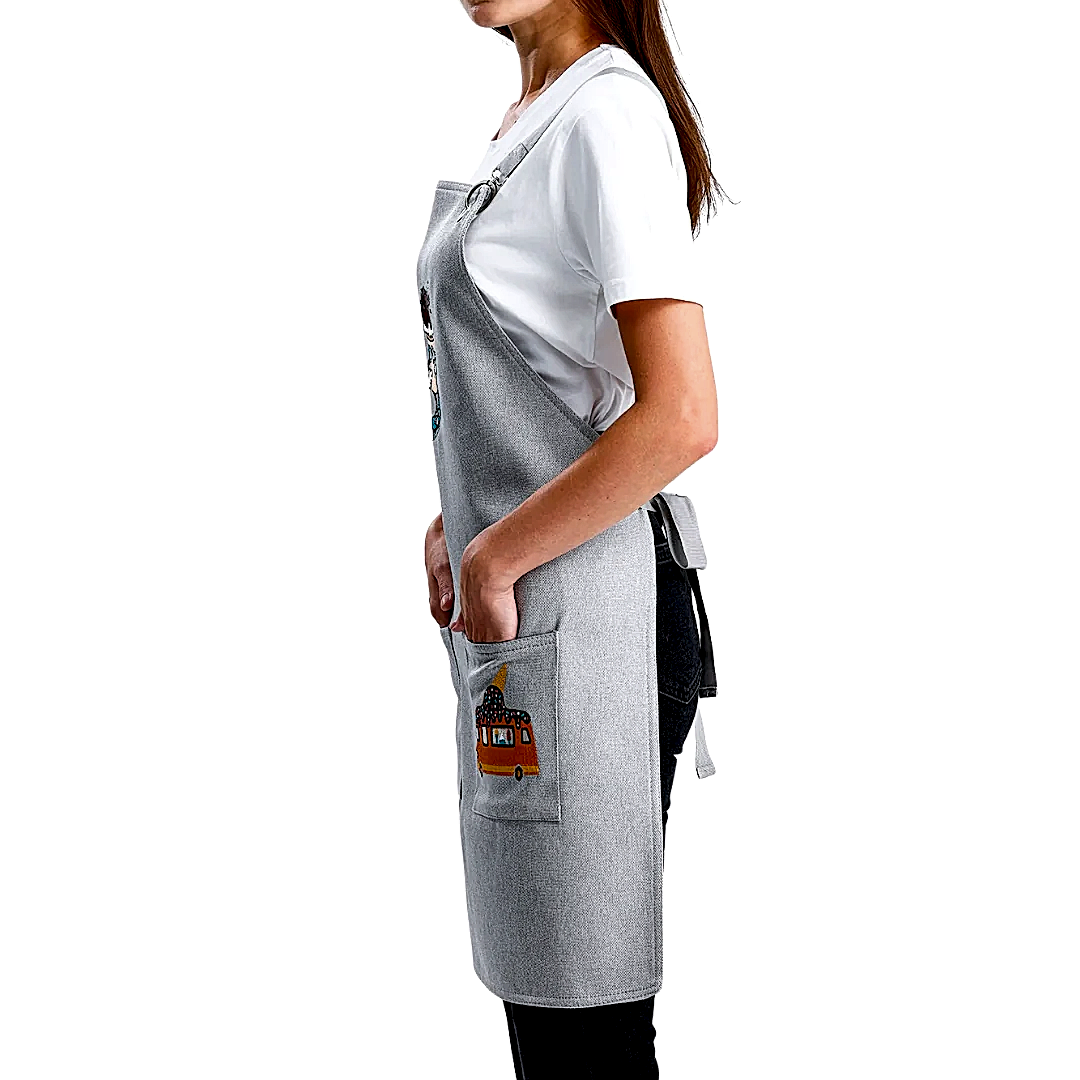 Hazır Nakışlı Önlükler - Dondurma Gümüş Gri