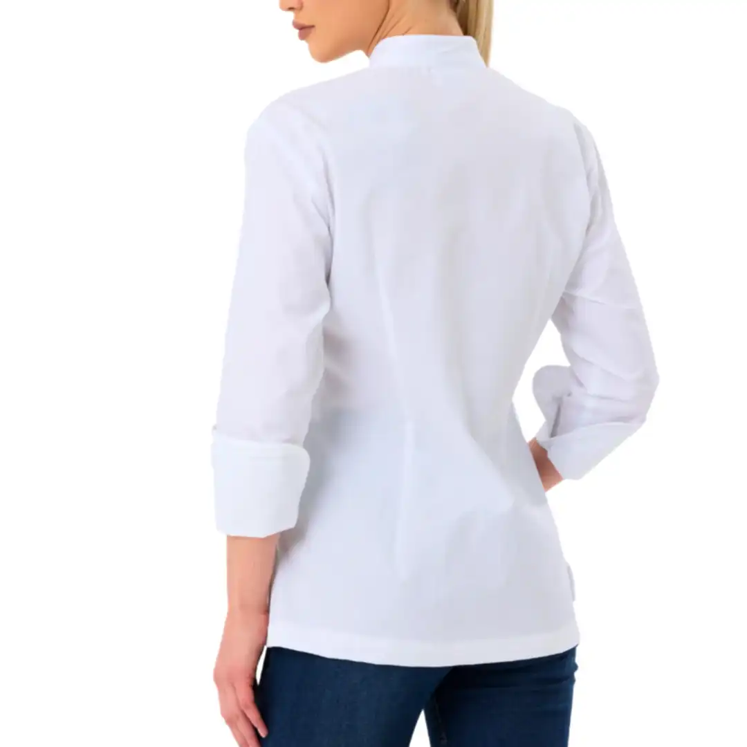 Beyaz Gabardin Kadın Şef Ceketi