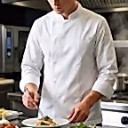 Beyaz Gabardin Erkek Şef Ceketi