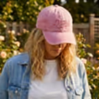 Açık Pembe Yıkamalı Gabardin Şapka