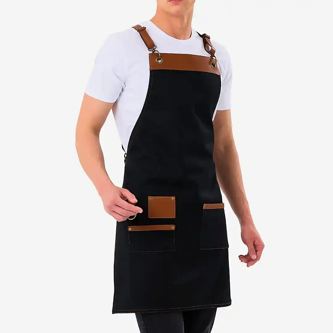 New York Önlük - Siyah Kot (Denim)